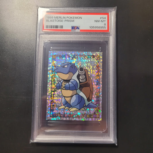 Blastoise | #S4 | PSA 8 | Merlin Series 1 Stickers | English | 1999