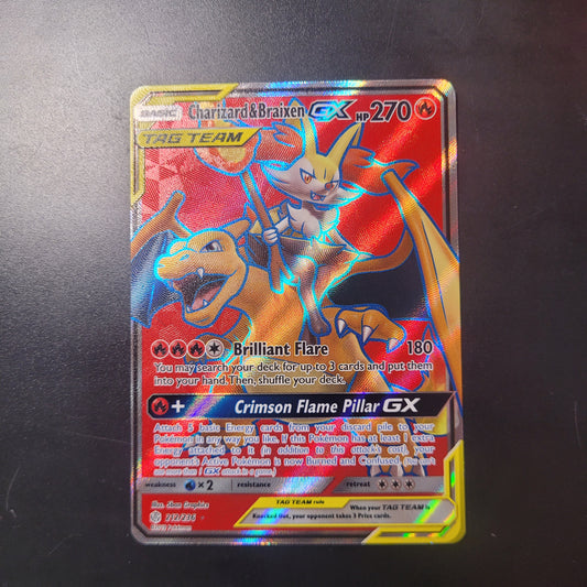 Charizard & Braixen GX | #212 | LP | Cosmic Eclipse | English | 2019