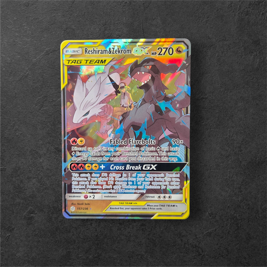 Reshiram & Zekrom GX | #157 | NM | Cosmic Eclipse | English | 2019